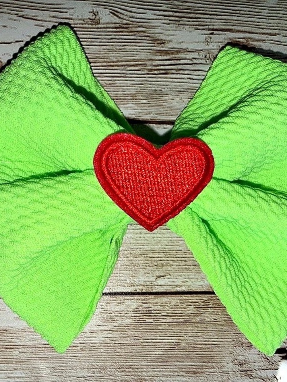 Cheeky Plum Textured Hair Bow Green & Red